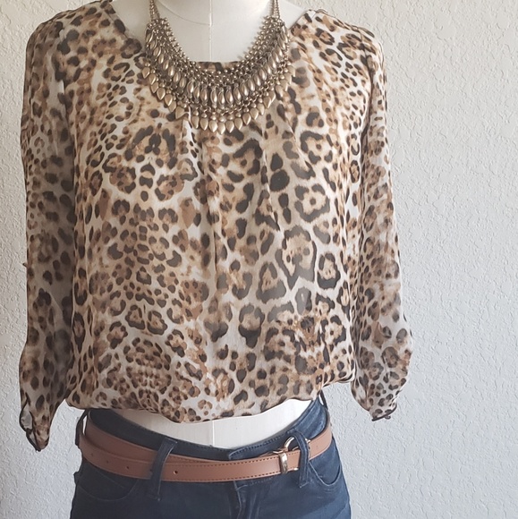 3 for $20 A'gaci Sexy Leopard Print Top - Picture 3 of 3